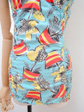 1940s Novelty print cotton swimsuit - Large