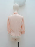 1940s Openwork embroidery crepe blouse - Large