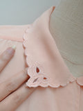 1940s Openwork embroidery crepe blouse - Large