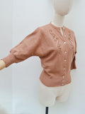 1940s 50s Beaded cardigan - Extra small Small