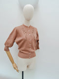 1940s 50s Beaded cardigan - Extra small Small