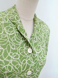 1940s Printed rayon day dress - Small Medium