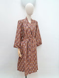 1940s Cotton sateen robe - Medium Large