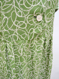 1940s Printed rayon day dress - Small Medium