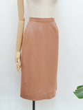 1950s Adjustable collar linen skirt suit - Extra small