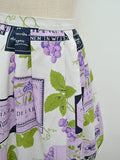 1950s Wine theme novelty print skirt - Medium