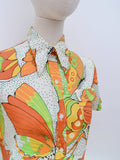 1970s Butterfly print shirt - Extra small