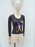 1970s Chelsea Girl sequinned tshirt - Extra X small