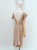 1950s Lace & silk fitted dress - Medium