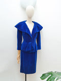 1950s Velvet skirt suit - small