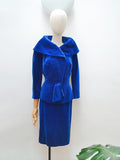 1950s Velvet skirt suit - small