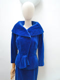 1950s Velvet skirt suit - small