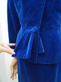 1950s Velvet skirt suit - small
