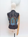 1950s Koret printed cotton blouse - Medium