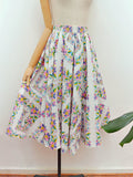 1950s Printed hugely full skirt - Small