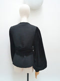 1920s 30s Wool & velvet jacket - Medium