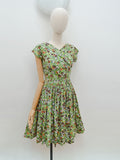 1950s Full skirt day dress - Extra small