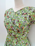 1950s Full skirt day dress - Extra small