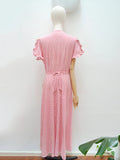 1940s Latticework zip front dress - Medium Large