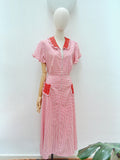 1940s Latticework zip front dress - Medium Large