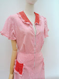 1940s Latticework zip front dress - Medium Large