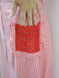 1940s Latticework zip front dress - Medium Large