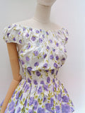 1950s Rose print skirted playsuit - Extra small Small