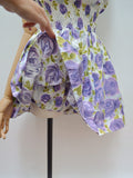 1950s Rose print skirted playsuit - Extra small Small