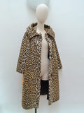 1950s Leopard print trapeze coat - Medium