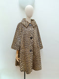 1950s Leopard print trapeze coat - Medium