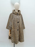 1950s Leopard print trapeze coat - Medium