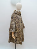 1950s Leopard print trapeze coat - Medium