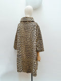 1950s Leopard print trapeze coat - Medium