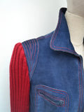 1970s Suede & knit jacket - Extra Small