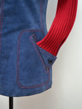 1970s Suede & knit jacket - Extra Small