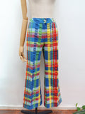 1970s Seersucker cotton flares - Extra small