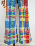 1970s Seersucker cotton flares - Extra small