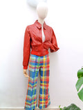 1970s Seersucker cotton flares - Extra small