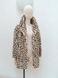 1960s Leopard print faux fur coat - Large