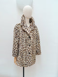 1960s Leopard print faux fur coat - Large