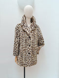 1960s Leopard print faux fur coat - Large