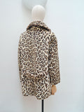 1960s Leopard print faux fur coat - Large