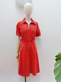 1970s Corduroy zip front dress - Small Medium