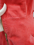 1970s Corduroy zip front dress - Small Medium