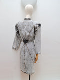 1980s Stonewash denim & leather dress - Small