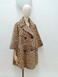 1960s Leopard print trapeze coat - Medium