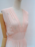 1940s Rayon embroidered nightgown - Small