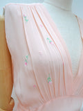 1940s Rayon embroidered nightgown - Small