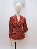 1970s Floral corduroy jacket - Small