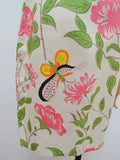 1960s Butterfly peony print silk cheongsam - Extra small